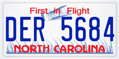 NC license plate DER5684