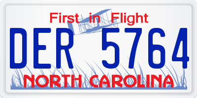 NC license plate DER5764