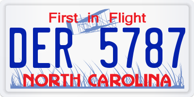NC license plate DER5787
