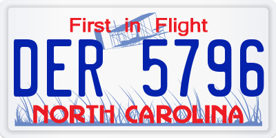NC license plate DER5796