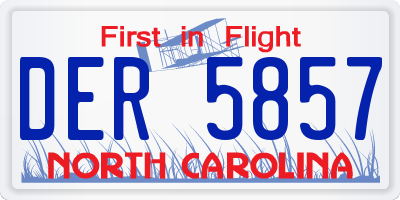 NC license plate DER5857