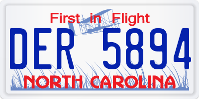 NC license plate DER5894