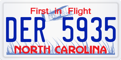 NC license plate DER5935
