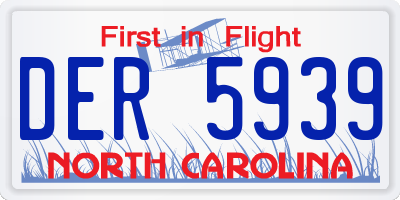 NC license plate DER5939