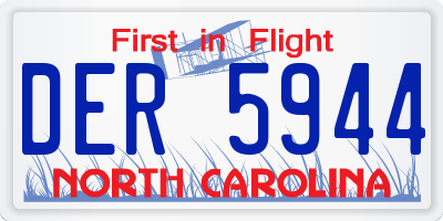 NC license plate DER5944