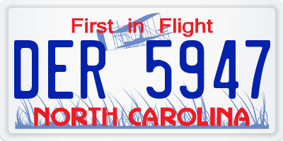 NC license plate DER5947