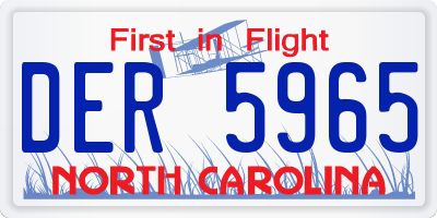 NC license plate DER5965