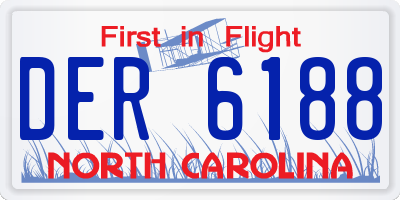 NC license plate DER6188