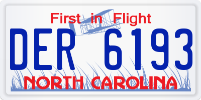 NC license plate DER6193