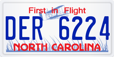NC license plate DER6224