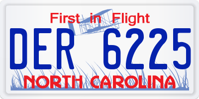 NC license plate DER6225