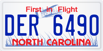 NC license plate DER6490