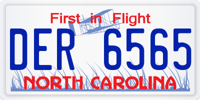 NC license plate DER6565