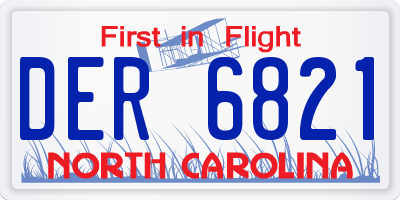 NC license plate DER6821