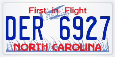 NC license plate DER6927