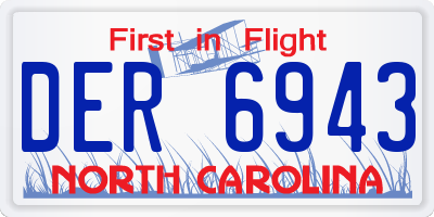 NC license plate DER6943
