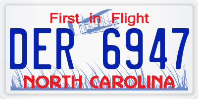 NC license plate DER6947