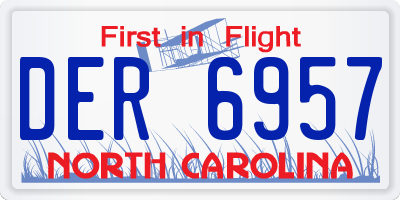 NC license plate DER6957