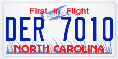 NC license plate DER7010