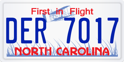 NC license plate DER7017