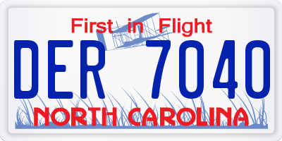 NC license plate DER7040