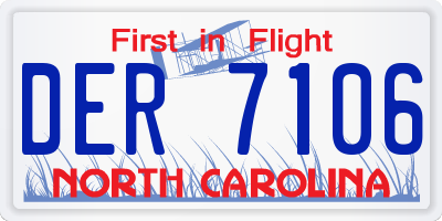 NC license plate DER7106