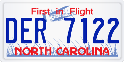 NC license plate DER7122