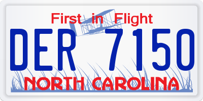 NC license plate DER7150