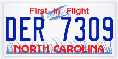 NC license plate DER7309