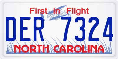 NC license plate DER7324