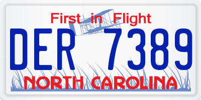 NC license plate DER7389