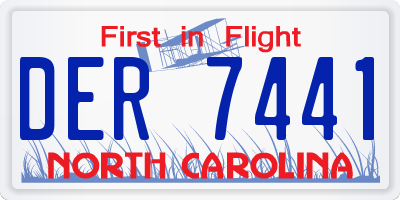 NC license plate DER7441