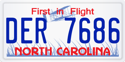 NC license plate DER7686