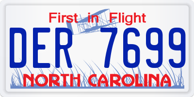 NC license plate DER7699
