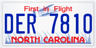 NC license plate DER7810
