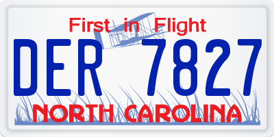 NC license plate DER7827