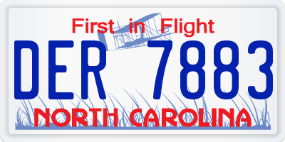NC license plate DER7883
