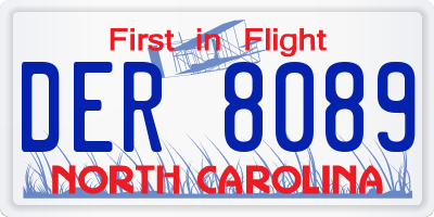 NC license plate DER8089