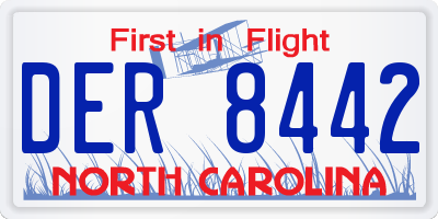 NC license plate DER8442