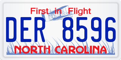 NC license plate DER8596