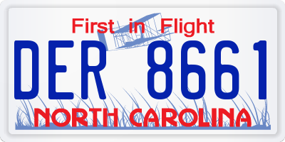 NC license plate DER8661