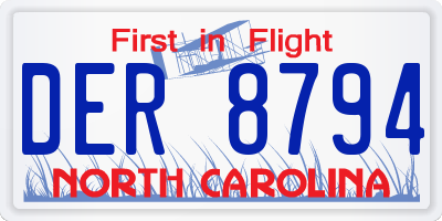 NC license plate DER8794