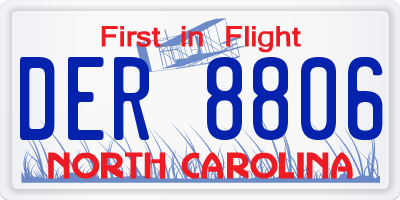 NC license plate DER8806
