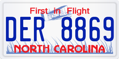 NC license plate DER8869