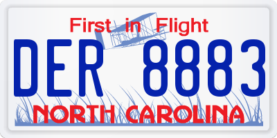 NC license plate DER8883