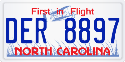 NC license plate DER8897