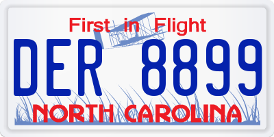 NC license plate DER8899