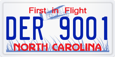 NC license plate DER9001