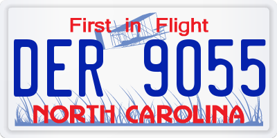 NC license plate DER9055