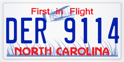 NC license plate DER9114